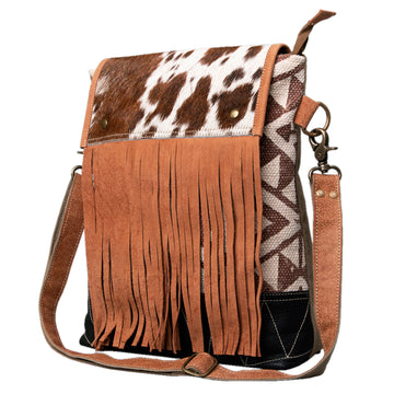 KB495 - KB495 -CROSS BODY Real Cowhide Leather and Upcycled Canvas Ladies Bag 14 x 16 KB495 - KB495