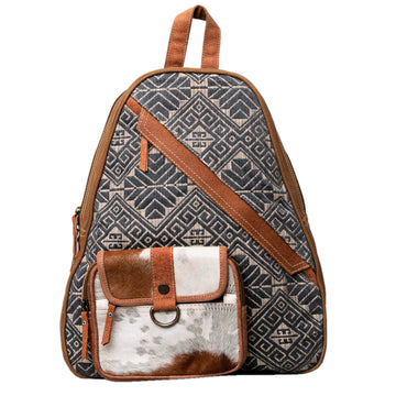 KB501 - KB501 -BACKPACK Real Cowhide Leather and Upcycled Canvas Ladies Bag 14 x 16 KB501 - KB501